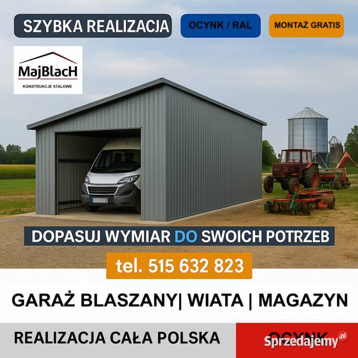 Kolory RAL Hala Wiata Garaż Blaszany RABAT Wieluń sprzedam