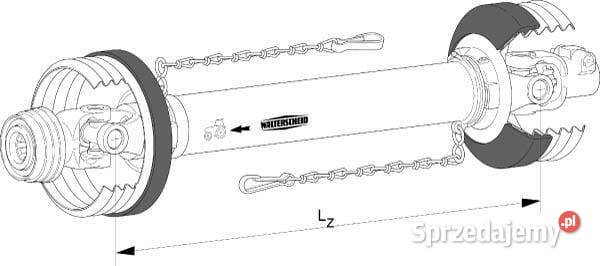 Wał przegubowy W2100 L860 mm Walterscheid Do maszyn uprawowych Kamionna