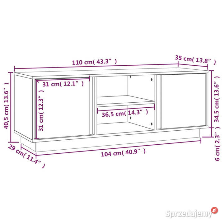 Szafka pod telewizor szara 110x35x405 lite Warszawa