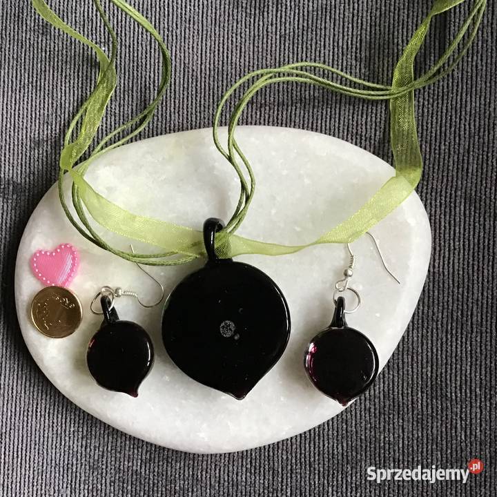 Komplet biżuterii ze szkła weneckiego Naszyjniki Warszawa