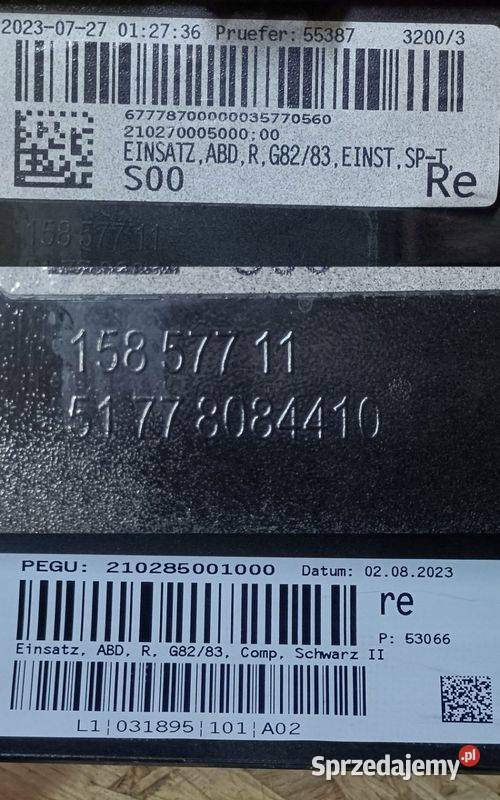 BMW M4 G82 G83 MS LISTWA OSŁONA PROGU PRAWA Pleszew