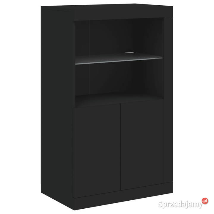 Szafka z oświetleniem LED czarna 1815x37x100