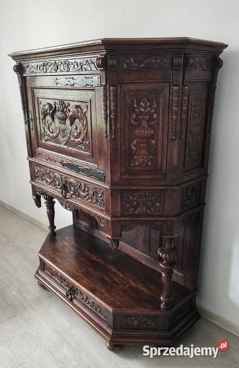 Komoda kabinet z litego drewna bogato rzeźbiona Grodzisk Mazowiecki