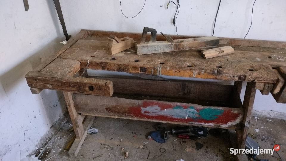 Stary drewniany stół stolarski Wólka Pełkińska sprzedam