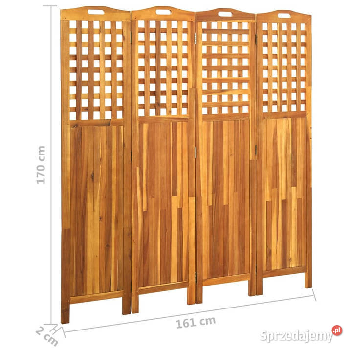 Parawan 4panelowy 161x2x170 lite drewno akacjowe Warszawa