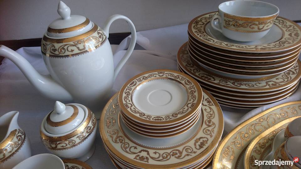 Porcelana serwis obiadowy kawowy 51 zdobiony pomorskie Gdańsk