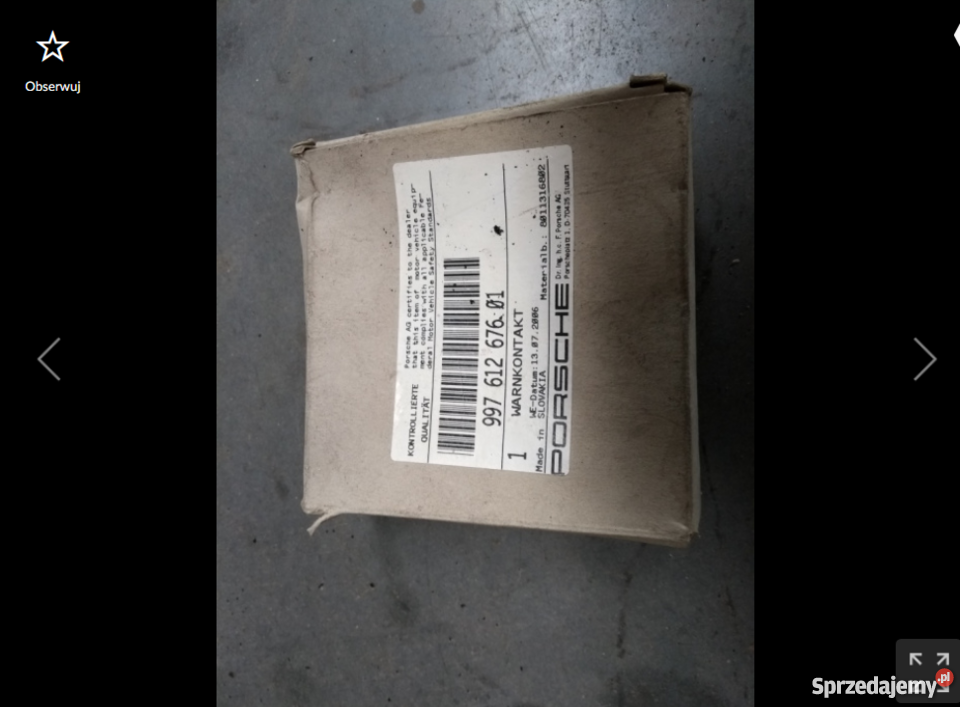 Czujnik zużycia klocków hamulcowych Porsche 997 Pilzno