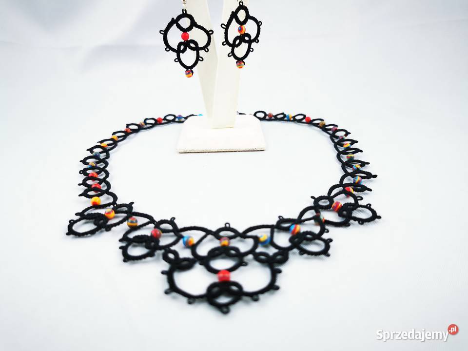 Biżuteria frywolitkowa Naszyjniki Wiśniowa