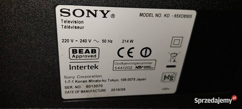 Telewizor SONY BRAVIA 65 Warszawa