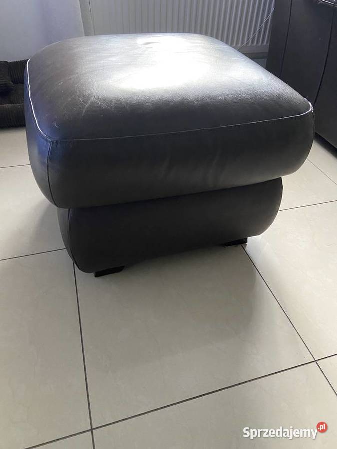 Sofa dwa fotele i pufa skóra Osielsko