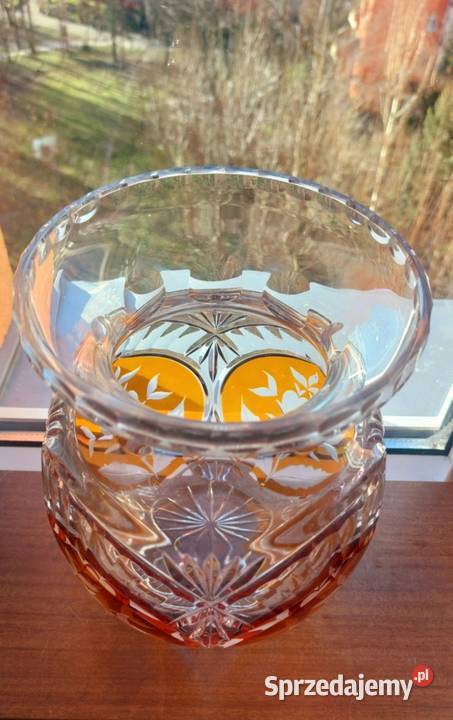 Piękny wazon kryształowy PRL Porcelana i szkło Wrocław