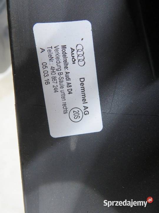 OSŁONA SŁUPKA PRAWA AUDI A8 D4 4H0867244F Podszybia