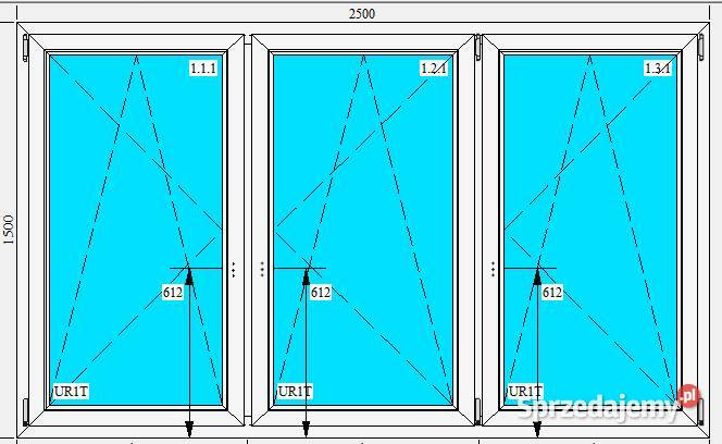 OKNO PCV 2500 x 1500 BIAŁE Łask