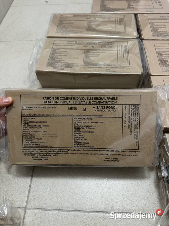12 francuskich racji żywnościowych 3600kcal Wrocław sprzedam