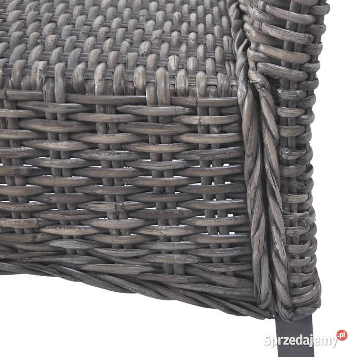 Krzesła stołowe 4 brązowe rattan Kubu i drewno Warszawa