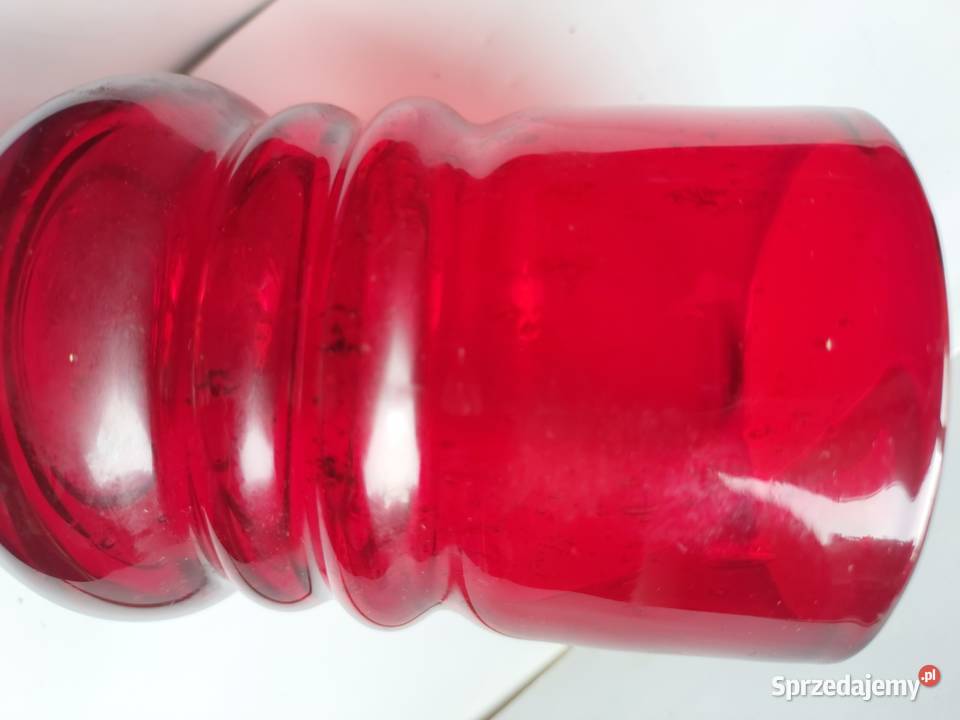 Wazonikszklanka grube szkło czerwone PRL Pozostałe Wrocław