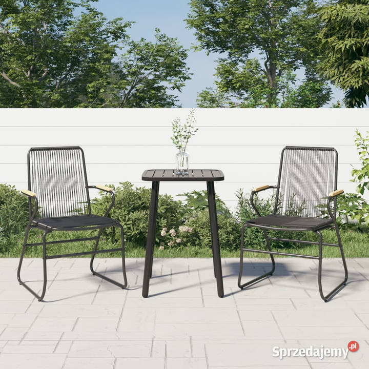 Krzesła ogrodowe 2 czarne 58x59x855 rattan PVC Dom i Ogród Warszawa
