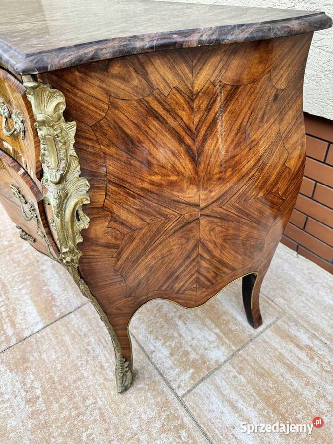 Komoda francuska Ludwik z marmurem gięta Garwolin