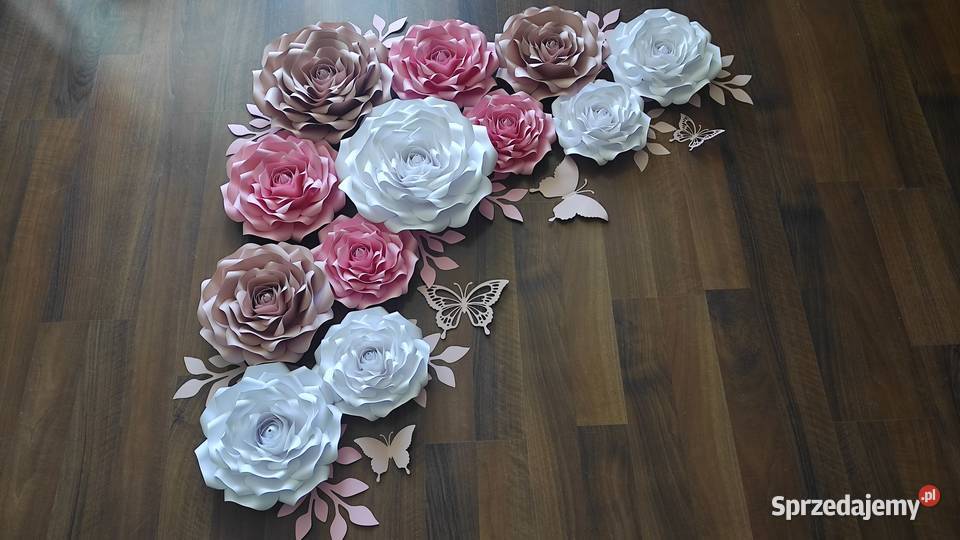 Kwiaty z papieru 3 D Lądek sprzedam