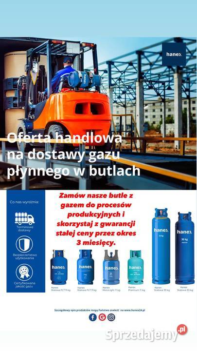 BUTLE GAZOWE DO WÓZKÓW WIDŁOWYCH BUTLA GAZOWA Magazynowanie lubuskie