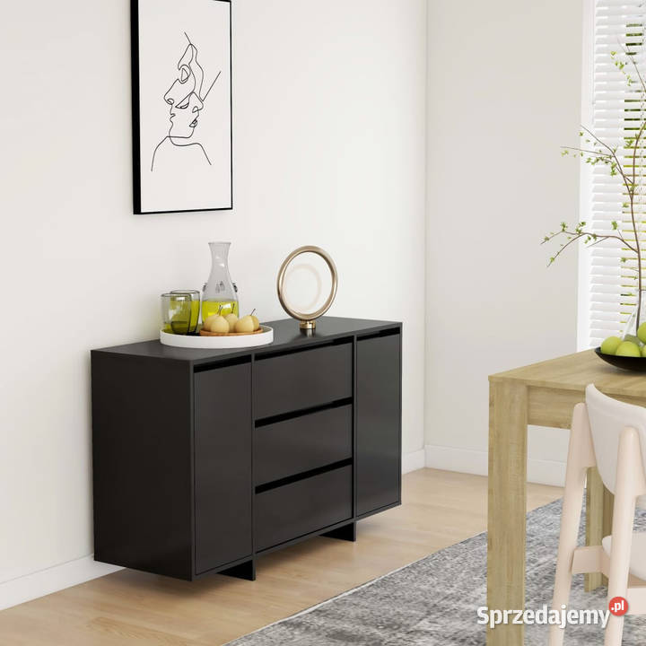 Komoda z 3 szufladami czarna 120x41x75 WM809612 Komody mazowieckie Warszawa