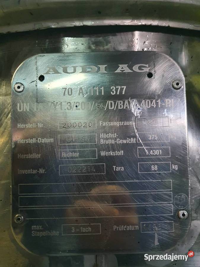 Zbiornik beczka ze stali nierdzewnej 250l pomorskie Gniew