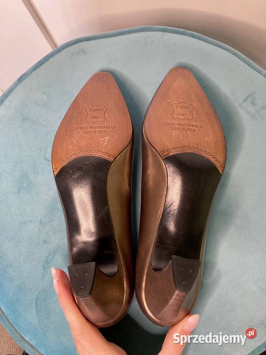 Nowe brązowe metaliczne buty czółenka Stuart Damskie Nisko