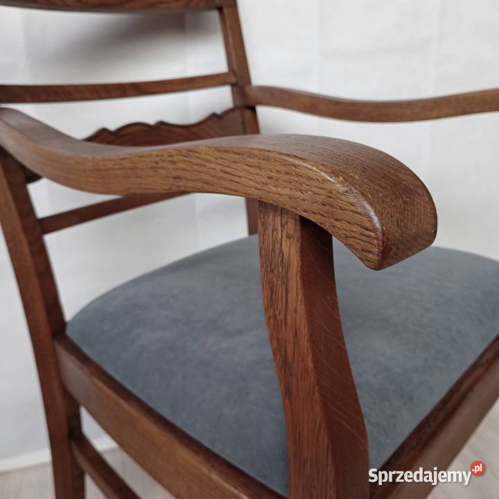 Niemiecki fotel dębowy w stylu secesyjnym Puszczykowo