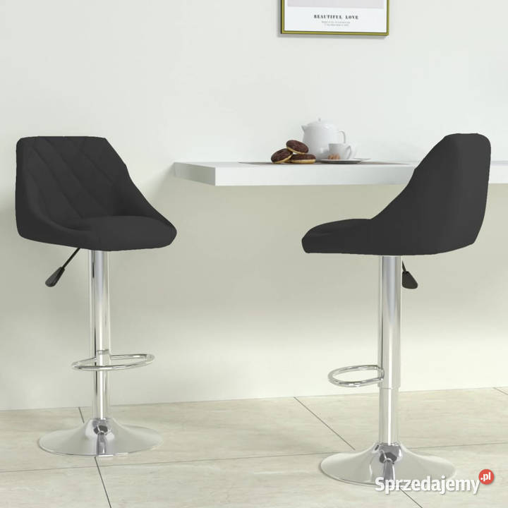 Stołki barowe 2 czarne obite aksamitem WM335302 mazowieckie sprzedam