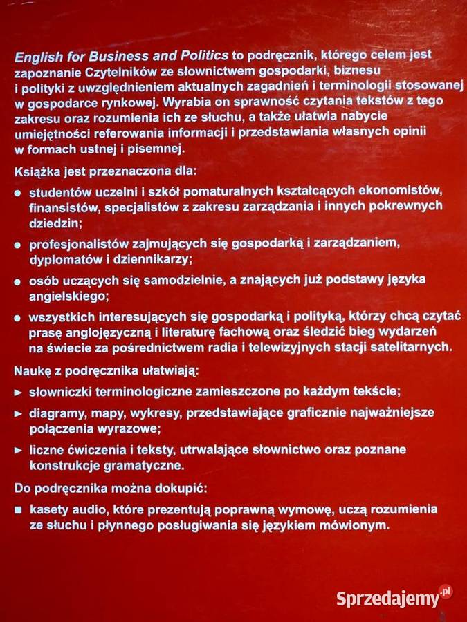 English for Business and Politics Dagmara Świda Warszawa