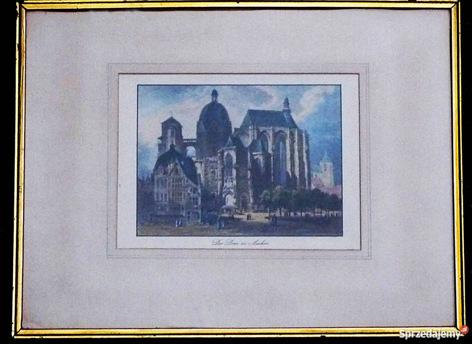 Akwaforta kolorowa z połowy XIX wieku Wrocław