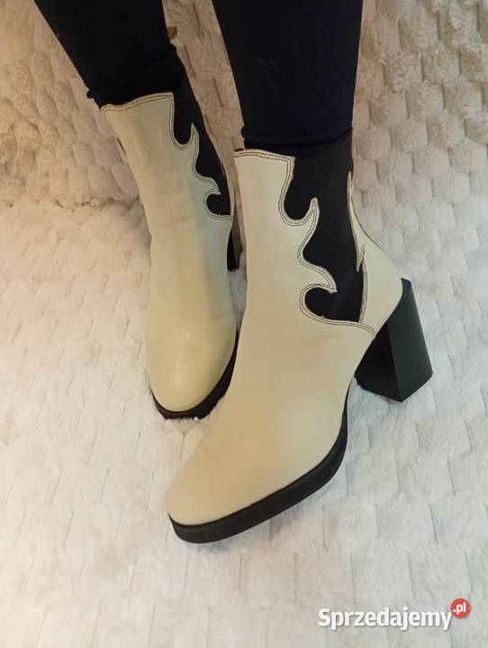 40 Nasty Gal Skórzane botki biznesowe z Londynu