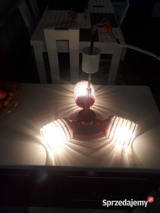 Żyrandol Lampa sufitowa PRL trójramienna
