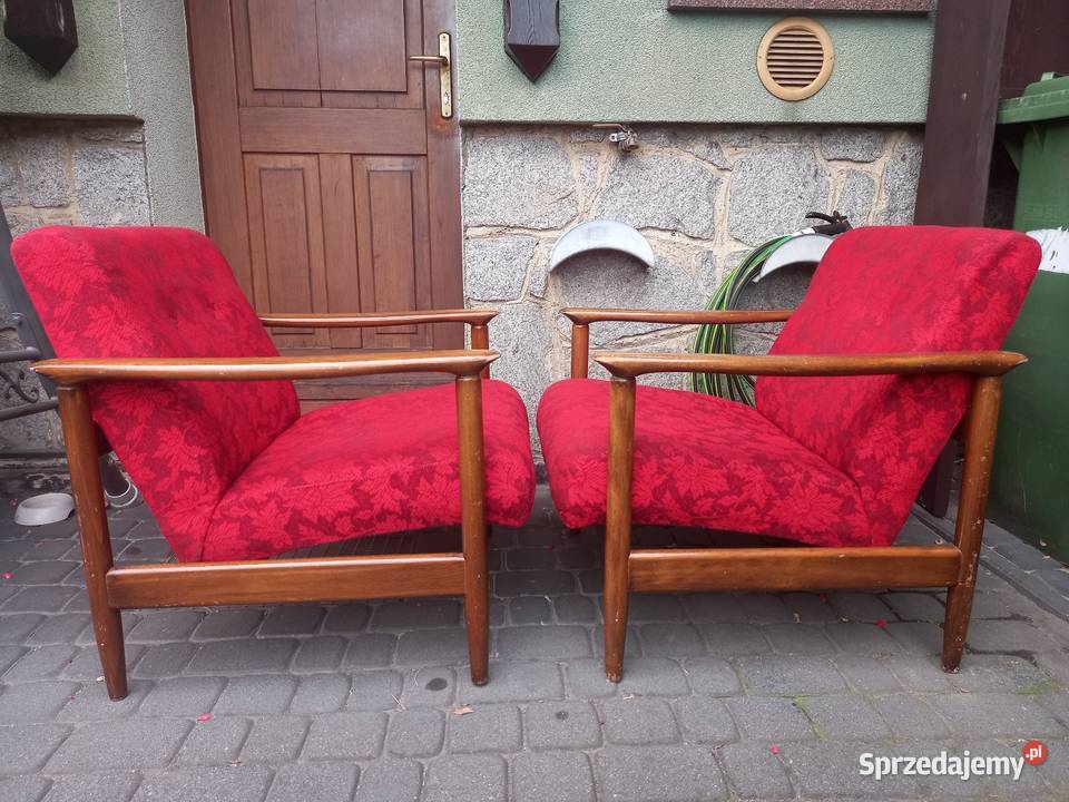 Fotele GFM 142 Edmund Homa PRL vintage wielkopolskie sprzedam
