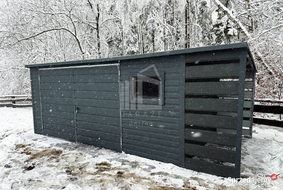 Domek Ogrodowy Schowek Blaszany 5x3 1x3 Antracyt