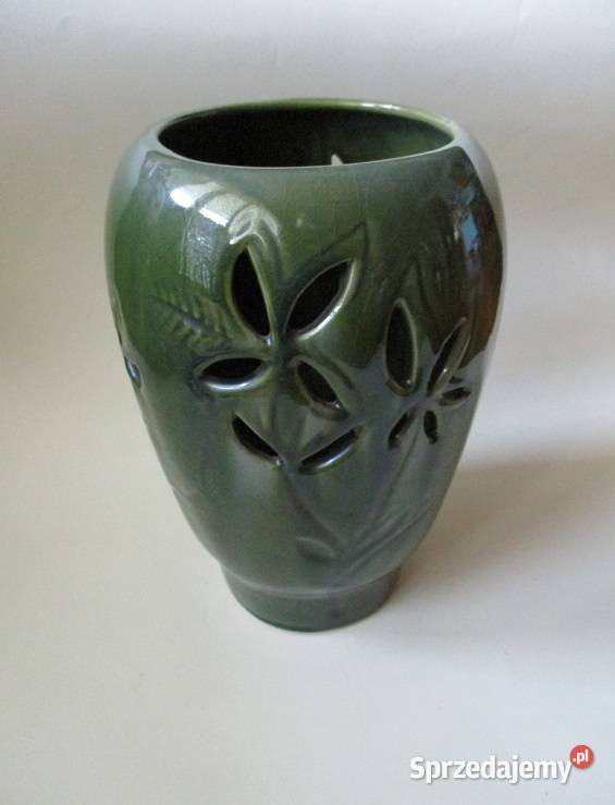 Wazon ceramiczny szkliwiony ażurowy ceramika Łódź