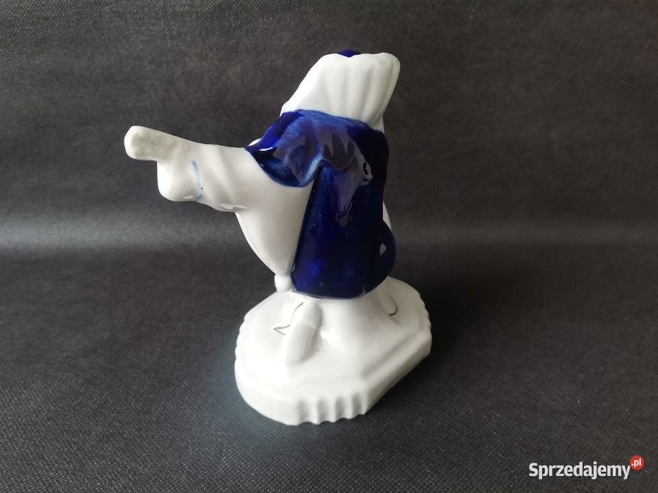 Stara figurka porcelanowa Pierrot Grajek Janina Katowice