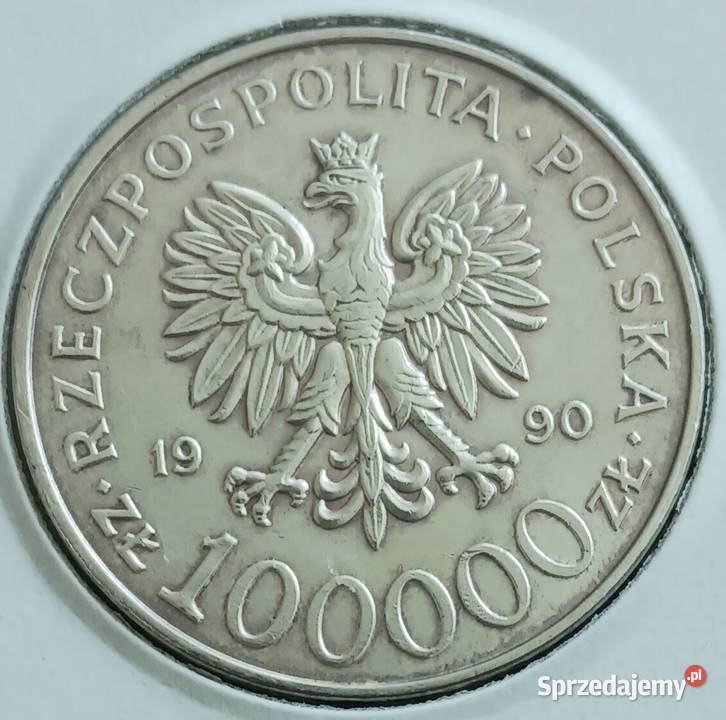 100 000 Solidarność 1990 r 6 Typ A Numizmatyka Konin