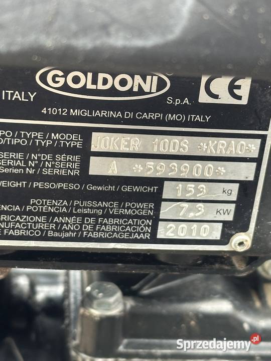Traktorek jednoosiowy glebogryzarka GOLDONI Glebogryzarki dolnośląskie sprzedam