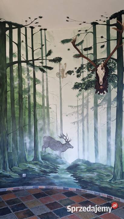 Malowanie ścian murale ozdabianie pokoju salonu