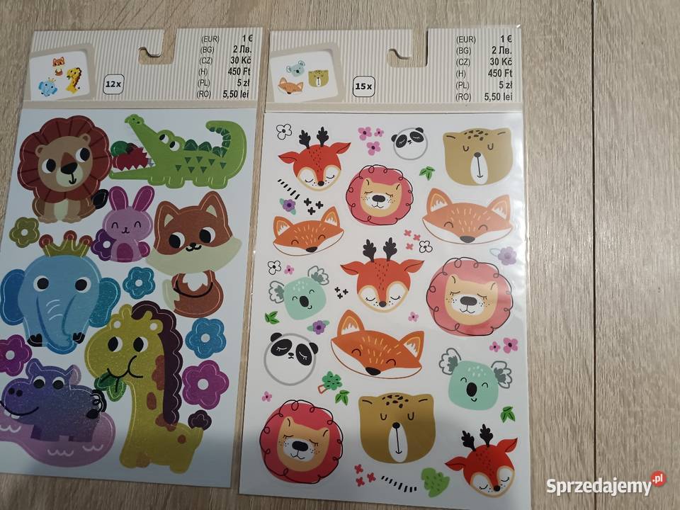 Zestaw naklejek dzieci zwierzątka Pozostałe Kwidzyn