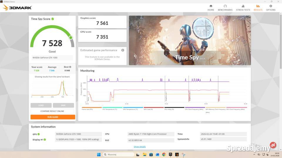 Komputer Gamingowy Windows 11 RYZEN 7 GTX 1080 wielkopolskie