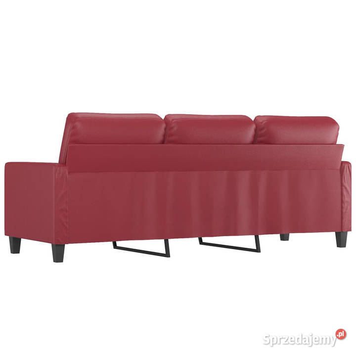 3osobowa sofa winna czerwień 180 sztuczna skóra
