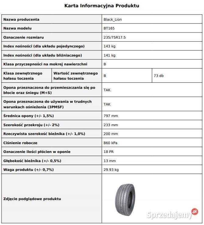 23575 R175 BlackLion BT165 Opony na przód 2 Zarębki