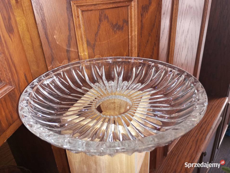 Patera talerz półmisek szkło grube 2 sztuki Biłgoraj