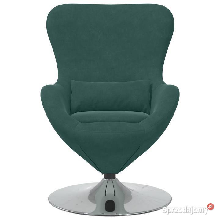 Fotel jajko vidaXL ciemnozielony aksamitSKU Warszawa