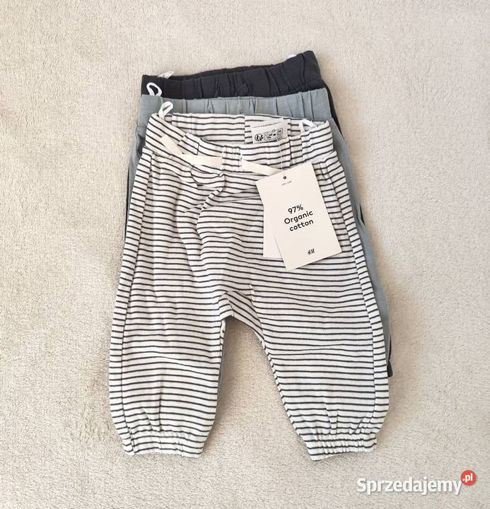 Spodnie niemowlęce HM 56 3 pack bawełna Rozmiar 56 Odzież Szczecin