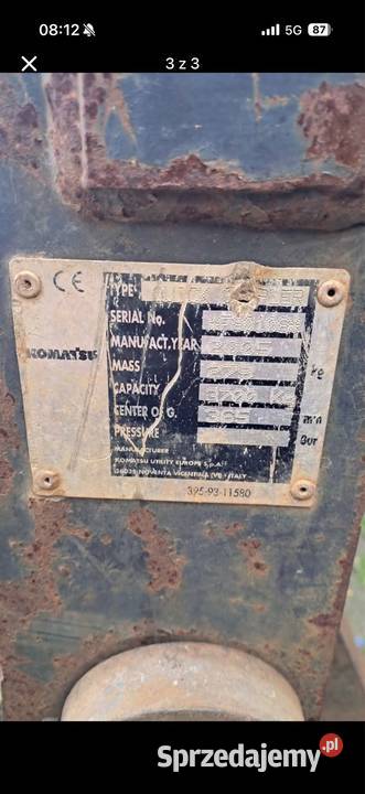 Ramka Widły Paleciak oryginał Komatsu nieuszkodzony kujawsko-pomorskie sprzedam