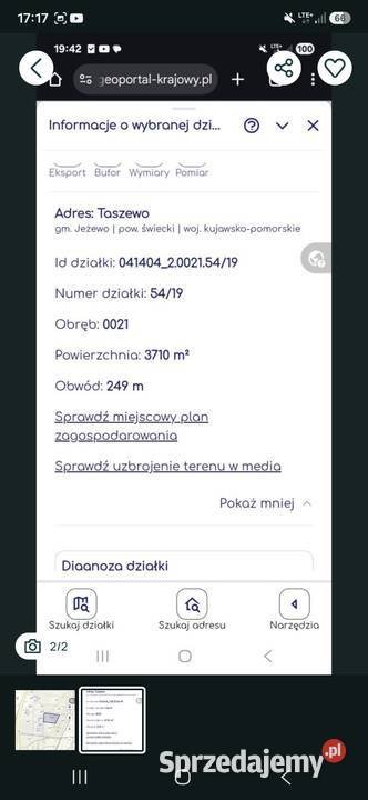 Działka na Wsi jezioro Sprzedaż kujawsko-pomorskie Taszewo