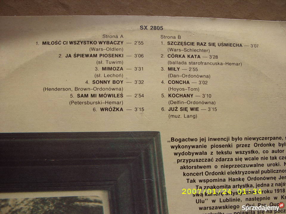 LP pop H ORDONOWNA JA SPIEWAM PIOSENKI 2 LP dolnośląskie Wołów sprzedam